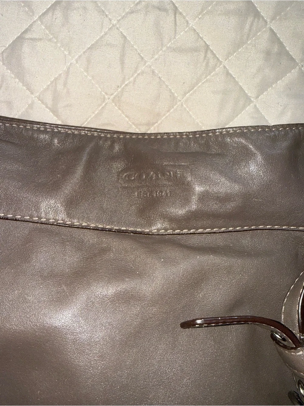 Coach Metallic Brown Leather Hobo Bag